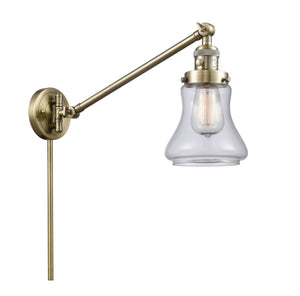 1-Light 8" Bellmont Swing Arm With Switch - Bell-Urn Clear Glass - Choice of Finish And Incandesent Or LED Bulbs