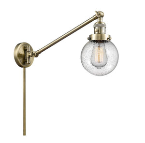 237-AB-G204-6-LED 6" 1-Light Antique Brass LED Swing Arm LED Bulbs Included