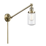 1-Light 4.5" Dover Swing Arm With Switch - Cylinder Seedy Glass - Choice of Finish And Incandesent Or LED Bulbs