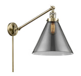 1-Light 12" Cone Swing Arm With Switch - Cone Plated Smoke Glass - Choice of Finish And Incandesent Or LED Bulbs