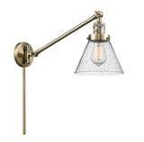 1-Light 8" Cone Swing Arm With Switch - Cone Seedy Glass - Choice of Finish And Incandesent Or LED Bulbs