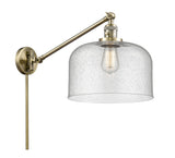 1-Light 12" Bell Swing Arm With Switch - Bell-Urn Seedy Glass - Choice of Finish And Incandesent Or LED Bulbs