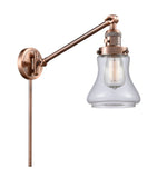 237-AC-G192 1-Light 8" Antique Copper Swing Arm - Clear Bellmont Glass - LED Bulb - Dimmensions: 8 x 35 x 25 - Glass Up or Down: Yes