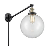 237-BAB-G202-10 1-Light 10" Black Antique Brass Swing Arm - Clear Beacon Glass - LED Bulb - Dimmensions: 10 x 18 x 14 - Glass Up or Down: Yes