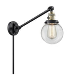 237-BAB-G202-6 1-Light 6" Black Antique Brass Swing Arm - Clear Beacon Glass - LED Bulb - Dimmensions: 6 x 21 x 25 - Glass Up or Down: Yes