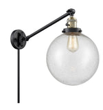 237-BAB-G204-10 1-Light 10" Black Antique Brass Swing Arm - Seedy Beacon Glass - LED Bulb - Dimmensions: 10 x 18 x 14 - Glass Up or Down: Yes