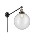 237-BAB-G204-12 1-Light 12" Black Antique Brass Swing Arm - Seedy Beacon Glass - LED Bulb - Dimmensions: 12 x 20 x 16 - Glass Up or Down: Yes