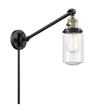 237-BAB-G314 1-Light 4.5" Black Antique Brass Swing Arm - Seedy Dover Glass - LED Bulb - Dimmensions: 4.5 x 30 x 25.75 - Glass Up or Down: Yes
