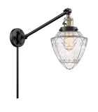 237-BAB-G664-7 1-Light 7" Black Antique Brass Swing Arm - Seedy Small Bullet Glass - LED Bulb - Dimmensions: 7 x 19.5 x 15.75 - Glass Up or Down: Yes