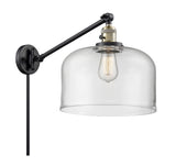 237-BAB-G72-L 1-Light 12" Black Antique Brass Swing Arm - Clear X-Large Bell Glass - LED Bulb - Dimmensions: 12 x 12 x 13 - Glass Up or Down: Yes