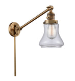 237-BB-G192 1-Light 8" Brushed Brass Swing Arm - Clear Bellmont Glass - LED Bulb - Dimmensions: 8 x 35 x 25 - Glass Up or Down: Yes