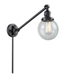 237-BK-G204-6-LED 6" 1-Light Matte Black LED Swing Arm LED Bulbs Included