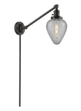237-OB-G165 1-Light 8" Oil Rubbed Bronze Swing Arm - Clear Crackle Geneseo Glass - LED Bulb - Dimmensions: 8 x 35 x 25 - Glass Up or Down: Yes