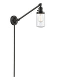 237-OB-G312 1-Light 4.5" Oil Rubbed Bronze Swing Arm - Clear Dover Glass - LED Bulb - Dimmensions: 4.5 x 30 x 25.75 - Glass Up or Down: Yes