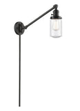 237-OB-G314 1-Light 4.5" Oil Rubbed Bronze Swing Arm - Seedy Dover Glass - LED Bulb - Dimmensions: 4.5 x 30 x 25.75 - Glass Up or Down: Yes