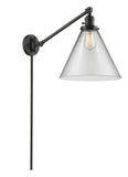237-OB-G42-L 1-Light 12" Oil Rubbed Bronze Swing Arm - Clear Cone 12" Glass - LED Bulb - Dimmensions: 12 x 16 x 16 - Glass Up or Down: Yes