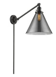 237-OB-G43-L 1-Light 12" Oil Rubbed Bronze Swing Arm - Plated Smoke Cone 12" Glass - LED Bulb - Dimmensions: 12 x 16 x 16 - Glass Up or Down: Yes