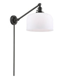 237-OB-G71-L 1-Light 12" Oil Rubbed Bronze Swing Arm - Matte White Cased X-Large Bell Glass - LED Bulb - Dimmensions: 12 x 12 x 13 - Glass Up or Down: Yes
