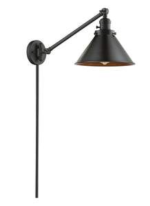 1-Light 10" Oil Rubbed Bronze Briarcliff Swing Arm With Switch - Cone Oil Rubbed Bronze Glass - Incandesent Or LED Bulbs