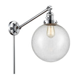 237-PC-G204-10 1-Light 10" Polished Chrome Swing Arm - Seedy Beacon Glass - LED Bulb - Dimmensions: 10 x 18 x 14 - Glass Up or Down: Yes