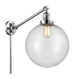 237-PC-G204-12 1-Light 12" Polished Chrome Swing Arm - Seedy Beacon Glass - LED Bulb - Dimmensions: 12 x 20 x 16 - Glass Up or Down: Yes