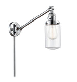 237-PC-G312 1-Light 4.5" Polished Chrome Swing Arm - Clear Dover Glass - LED Bulb - Dimmensions: 4.5 x 30 x 25.75 - Glass Up or Down: Yes