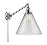 237-PC-G42-L 1-Light 12" Polished Chrome Swing Arm - Clear Cone 12" Glass - LED Bulb - Dimmensions: 12 x 16 x 16 - Glass Up or Down: Yes