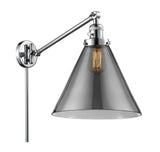 237-PC-G43-L 1-Light 12" Polished Chrome Swing Arm - Plated Smoke Cone 12" Glass - LED Bulb - Dimmensions: 12 x 16 x 16 - Glass Up or Down: Yes