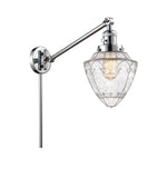 237-PC-G664-7 1-Light 7" Polished Chrome Swing Arm - Seedy Small Bullet Glass - LED Bulb - Dimmensions: 7 x 19.5 x 15.75 - Glass Up or Down: Yes
