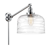 237-PC-G713-L 1-Light 12" Polished Chrome Swing Arm - Clear Deco Swirl X-Large Bell Glass - LED Bulb - Dimmensions: 12 x 12 x 13 - Glass Up or Down: Yes