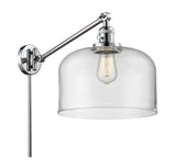237-PC-G72-L 1-Light 12" Polished Chrome Swing Arm - Clear X-Large Bell Glass - LED Bulb - Dimmensions: 12 x 12 x 13 - Glass Up or Down: Yes