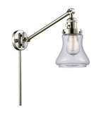 237-PN-G192 1-Light 8" Polished Nickel Swing Arm - Clear Bellmont Glass - LED Bulb - Dimmensions: 8 x 35 x 25 - Glass Up or Down: Yes