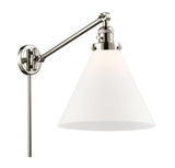 237-PN-G41-L 1-Light 12" Polished Nickel Swing Arm - Matte White Cased Cone 12" Glass - LED Bulb - Dimmensions: 12 x 16 x 16 - Glass Up or Down: Yes