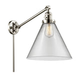 237-PN-G42-L 1-Light 12" Polished Nickel Swing Arm - Clear Cone 12" Glass - LED Bulb - Dimmensions: 12 x 16 x 16 - Glass Up or Down: Yes