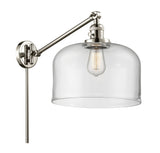 237-PN-G72-L 1-Light 12" Polished Nickel Swing Arm - Clear X-Large Bell Glass - LED Bulb - Dimmensions: 12 x 12 x 13 - Glass Up or Down: Yes