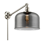 237-PN-G73-L 1-Light 12" Polished Nickel Swing Arm - Plated Smoke X-Large Bell Glass - LED Bulb - Dimmensions: 12 x 12 x 13 - Glass Up or Down: Yes