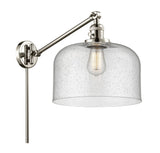 237-PN-G74-L 1-Light 12" Polished Nickel Swing Arm - Seedy X-Large Bell Glass - LED Bulb - Dimmensions: 12 x 12 x 13 - Glass Up or Down: Yes