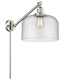 237-SN-G74-L 1-Light 12" Brushed Satin Nickel Swing Arm - Seedy X-Large Bell Glass - LED Bulb - Dimmensions: 12 x 12 x 13 - Glass Up or Down: Yes