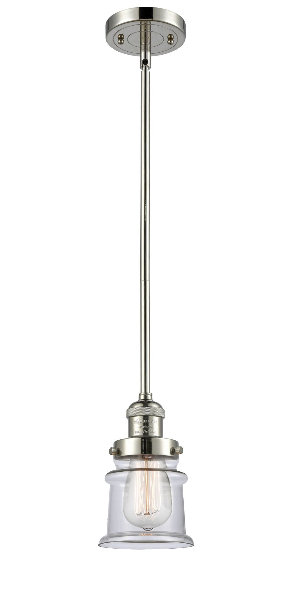 1-Light 8" Brushed Satin  Appalachian Swing Arm With Switch - Cone Brushed Satin Nickel Glass - Incandesent Or LED Bulbs