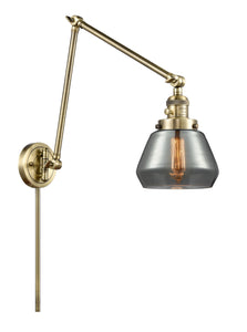 1-Light 8" Fulton Swing Arm With Switch - Cone Plated Smoke Glass - Choice of Finish And Incandesent Or LED Bulbs