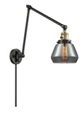238-BAB-G173 1-Light 8" Black Antique Brass Swing Arm - Plated Smoke Fulton Glass - LED Bulb - Dimmensions: 8 x 30 x 30 - Glass Up or Down: Yes