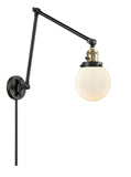 238-BAB-G201-6 1-Light 6" Black Antique Brass Swing Arm - Matte White Cased Beacon Glass - LED Bulb - Dimmensions: 6 x 30 x 30 - Glass Up or Down: Yes
