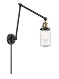 238-BAB-G314 1-Light 4.5" Black Antique Brass Swing Arm - Seedy Dover Glass - LED Bulb - Dimmensions: 4.5 x 30 x 30.75 - Glass Up or Down: Yes