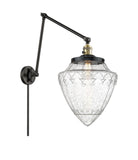 238-BAB-G664-12 1-Light 12" Black Antique Brass Swing Arm - Seedy Large Bullet Glass - LED Bulb - Dimmensions: 12 x 34 x 17.75 - Glass Up or Down: Yes
