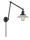 238-BK-G2 1-Light 8.5" Matte Black Swing Arm - Clear Halophane Glass - LED Bulb - Dimmensions: 8.5 x 30 x 30 - Glass Up or Down: Yes