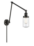 238-BK-G314 1-Light 4.5" Matte Black Swing Arm - Seedy Dover Glass - LED Bulb - Dimmensions: 4.5 x 30 x 30.75 - Glass Up or Down: Yes