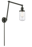 238-OB-G312 1-Light 4.5" Oil Rubbed Bronze Swing Arm - Clear Dover Glass - LED Bulb - Dimmensions: 4.5 x 30 x 30.75 - Glass Up or Down: Yes