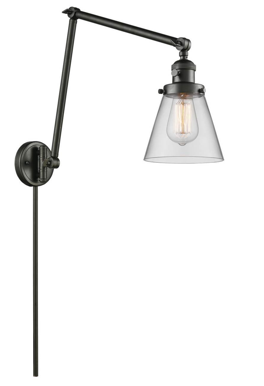 238-OB-G62-LED 8" 1-Light Oil Rubbed Bronze LED Swing Arm LED Bulbs Included