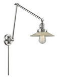 238-PC-G2 1-Light 8.5" Polished Chrome Swing Arm - Clear Halophane Glass - LED Bulb - Dimmensions: 8.5 x 30 x 30 - Glass Up or Down: Yes