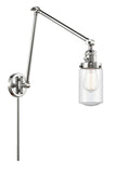238-PC-G314 1-Light 4.5" Polished Chrome Swing Arm - Seedy Dover Glass - LED Bulb - Dimmensions: 4.5 x 30 x 30.75 - Glass Up or Down: Yes